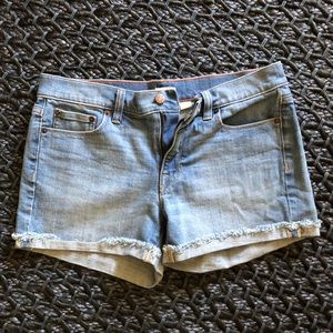 J. Crew Stretch Denim Shorts, Cuffed Hem, Light Wash